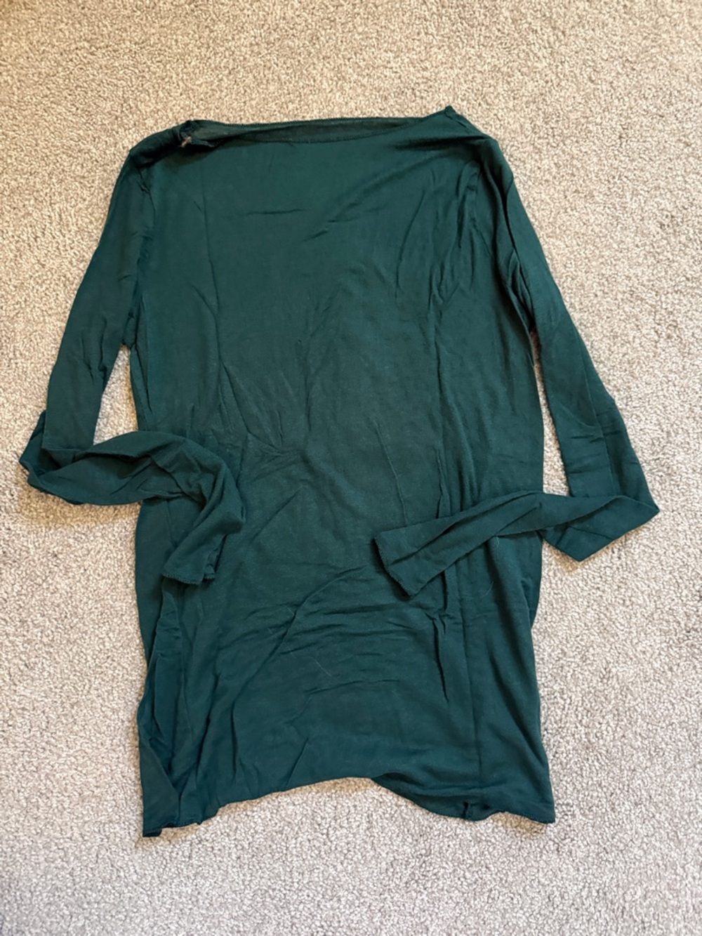 Intissimimi Cashmere Forest Green Lightweight Long Sleeve Top